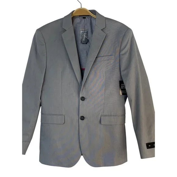 Express Slim Stretch Blazer Jacket Light Gray Slim Fit Size 36S New $228